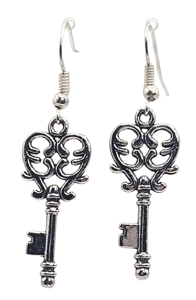 Heart Decorative Key Style Earrings