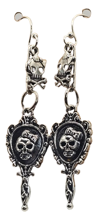 Skull Mirror Shaped Earrings