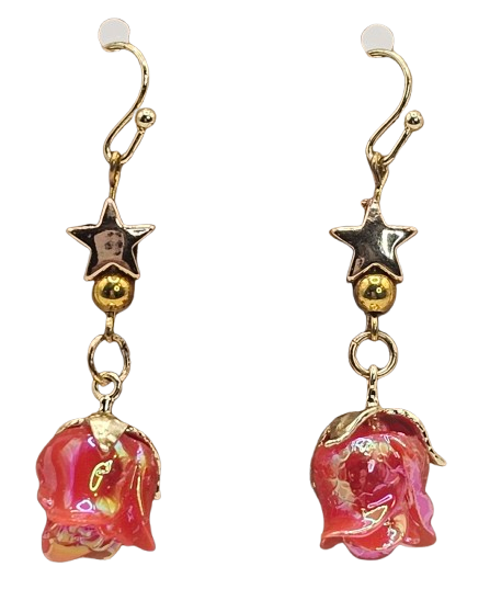 Small Drop Style Rose Earrings