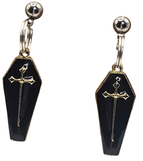 Black Coffin Earrings