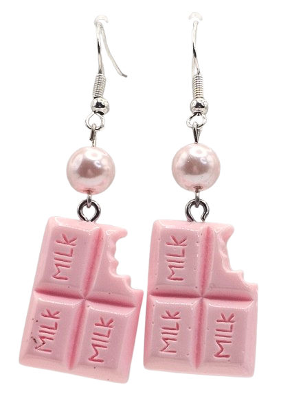 Bitten Pink Chocolate Style Earrings