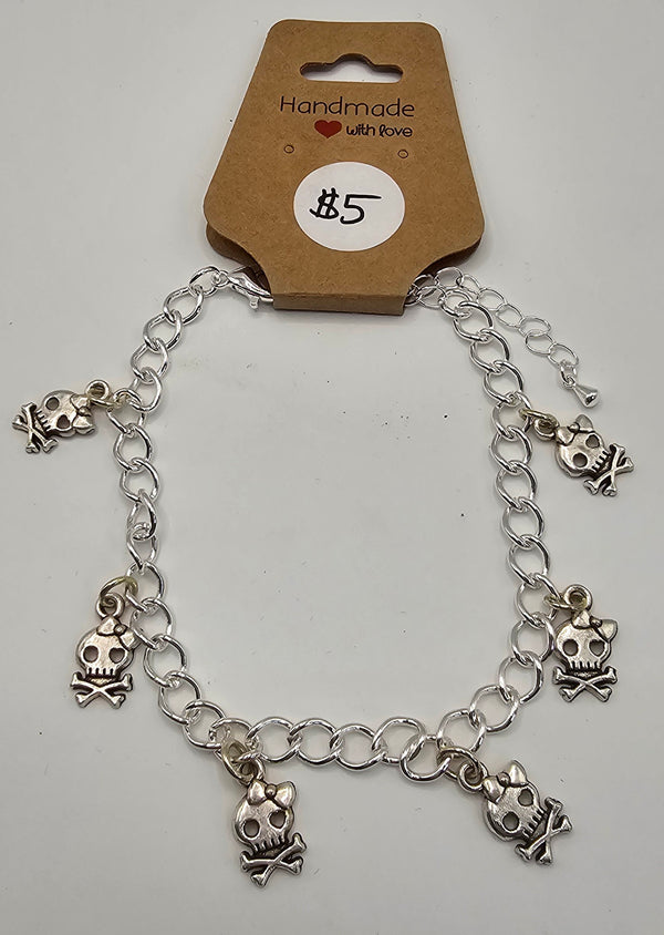 Cute Bow Skulls Adjustable Charm Bracelet