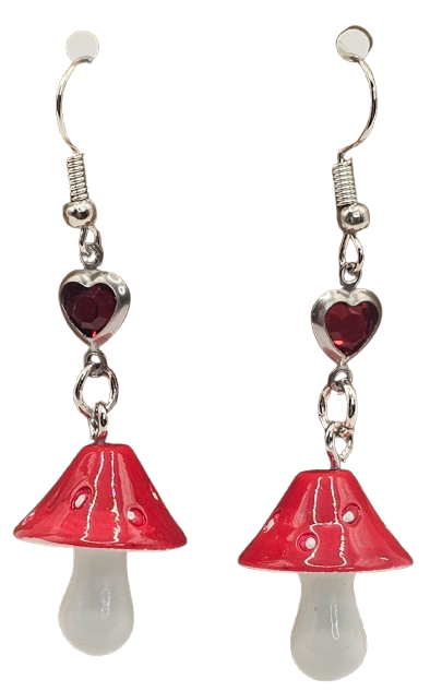 3D Mushroom Long Dangle Earrings
