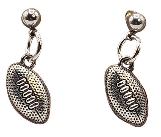 Textured Mini Football Earrings