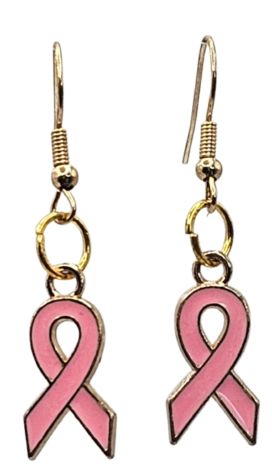 Breast Cancer Support Ribbon Earrings