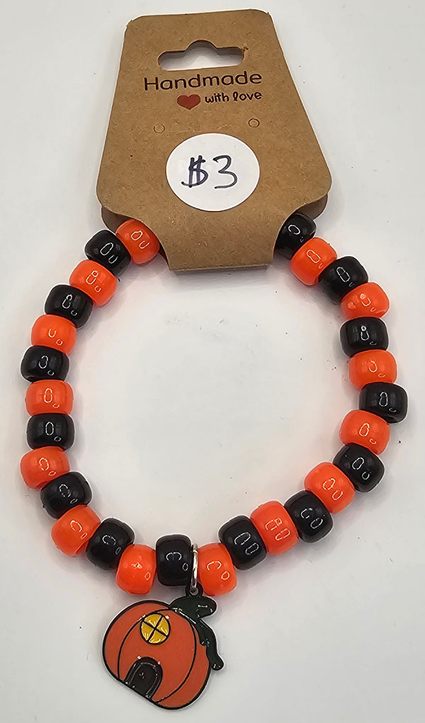 Cute Plastic Beaded Halloween Charm Bracelet