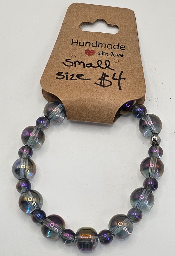 Small Sized Glass Multicolor Bead Bracelet