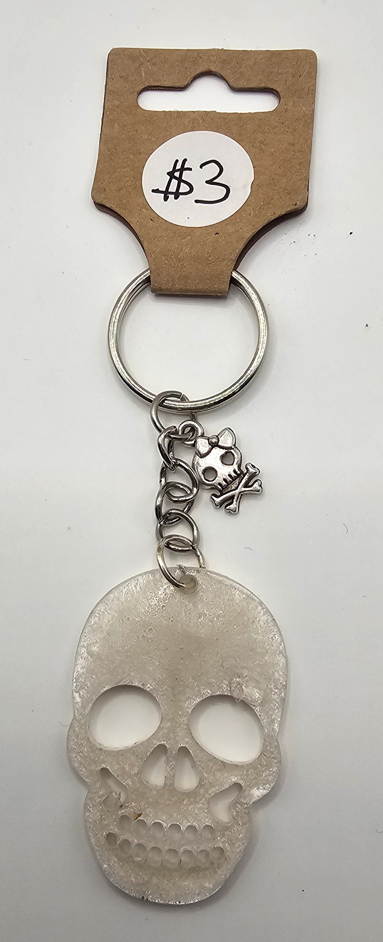 Small Skull Head Resin Keychain