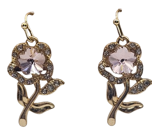 Rhinestone Simple Flower Earrings
