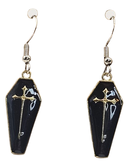 Black Coffin Earrings