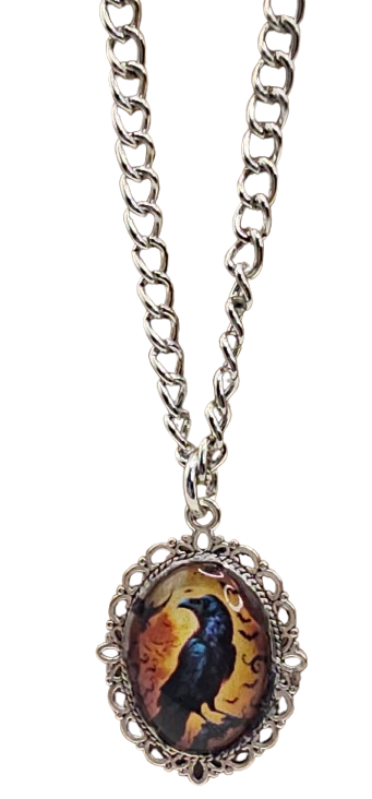 Goth Theme Glass Bezzle Necklaces