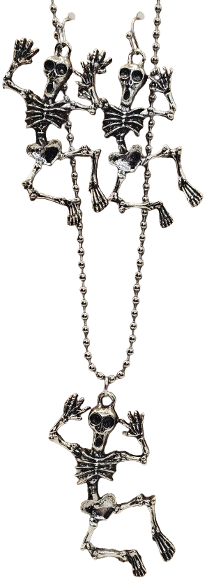 (18 inch) Skeleton Earring/Necklace Set (Different Styles)