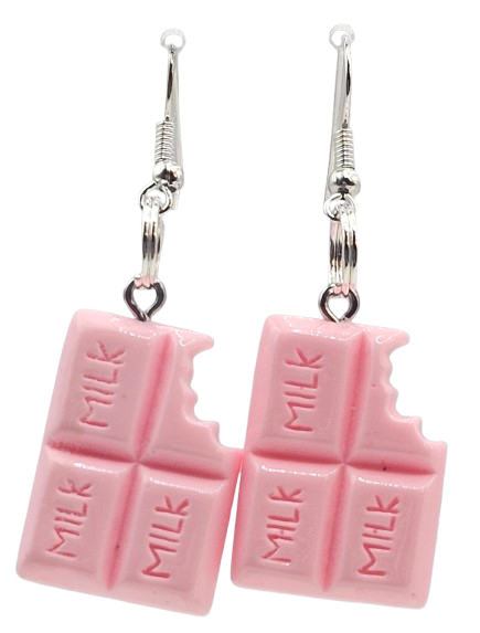 Bitten Pink Chocolate Style Earrings