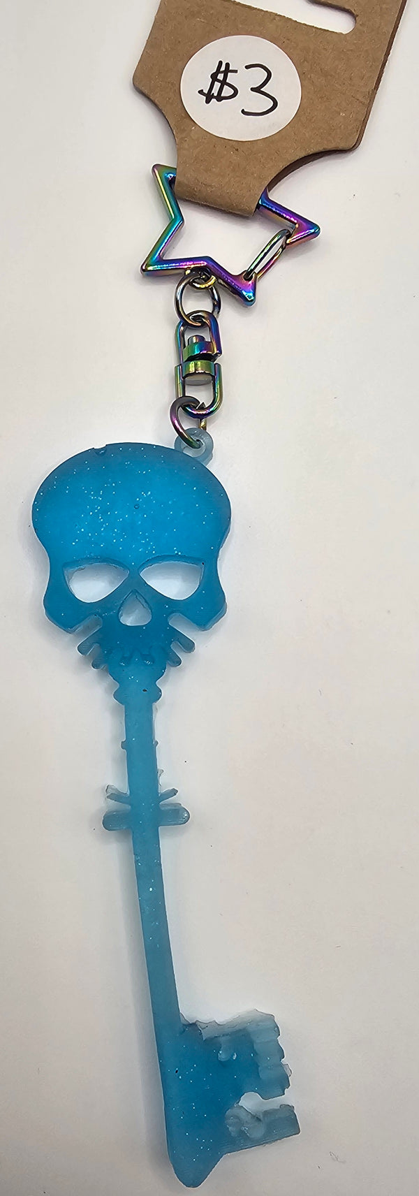 Resin Skeleton Key Keychain