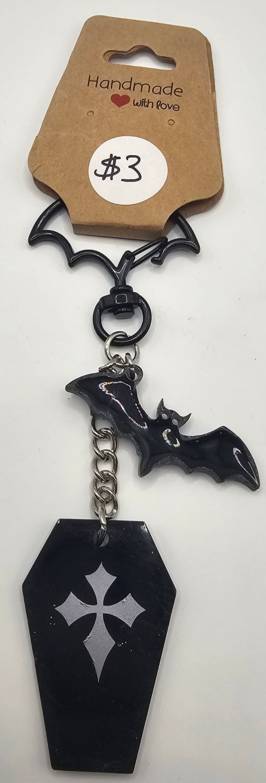 Coffin Bat Resin Keychain