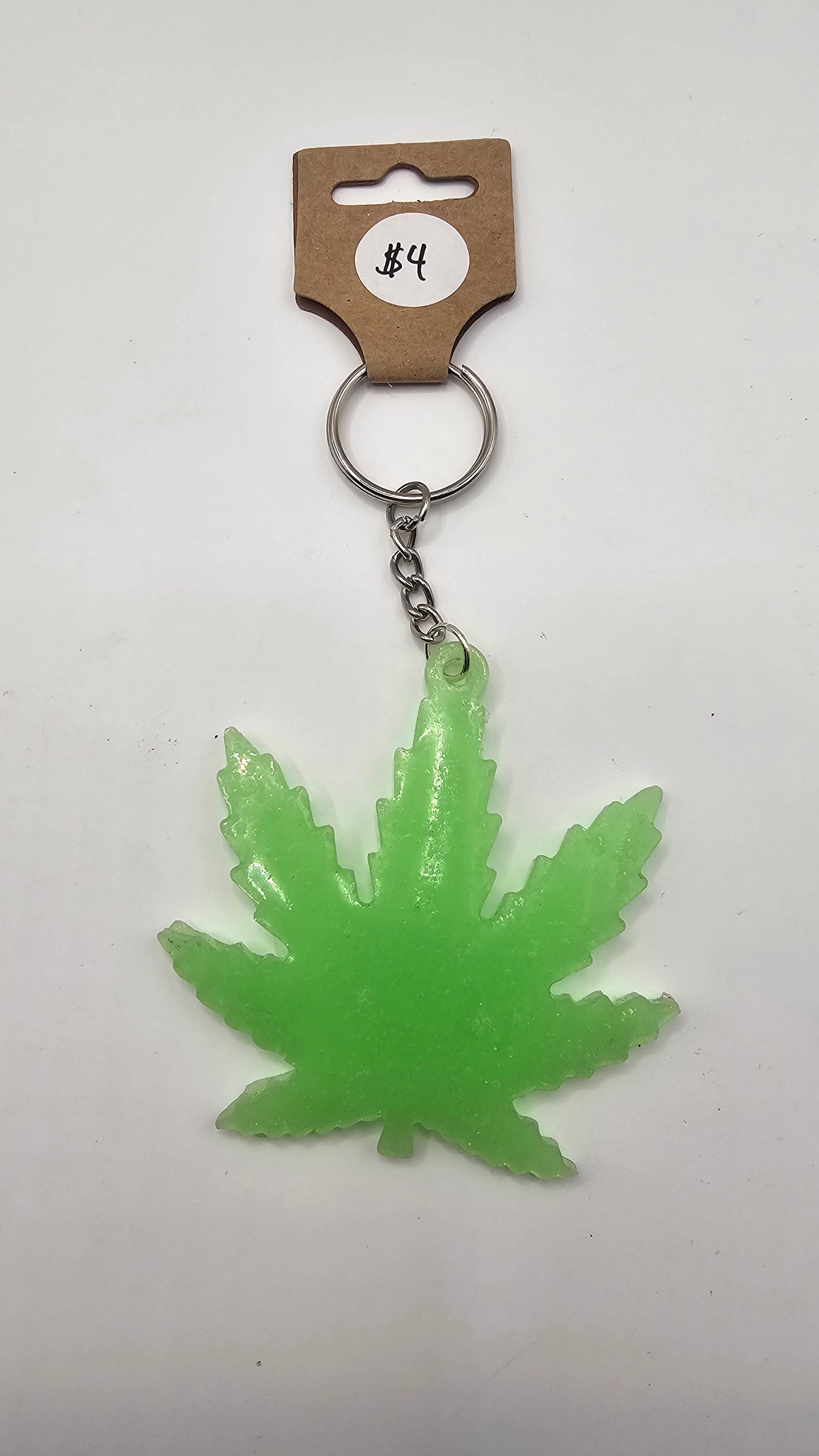 Resin Pot Leaf Keychain