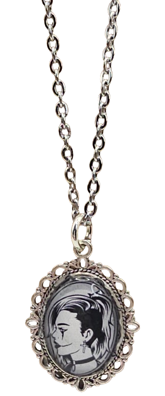 Goth Theme Glass Bezzle Necklaces