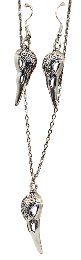 Raven Skull Earring/Necklace Sets (Different Styles)