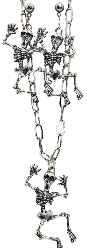 (18 inch) Skeleton Earring/Necklace Set (Different Styles)