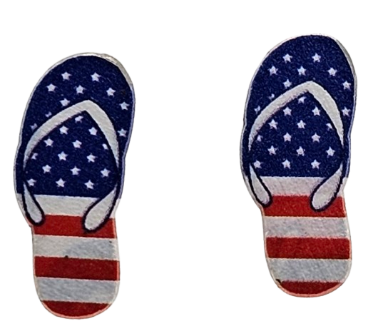 Sandal American Flag Theme Stud Earrings