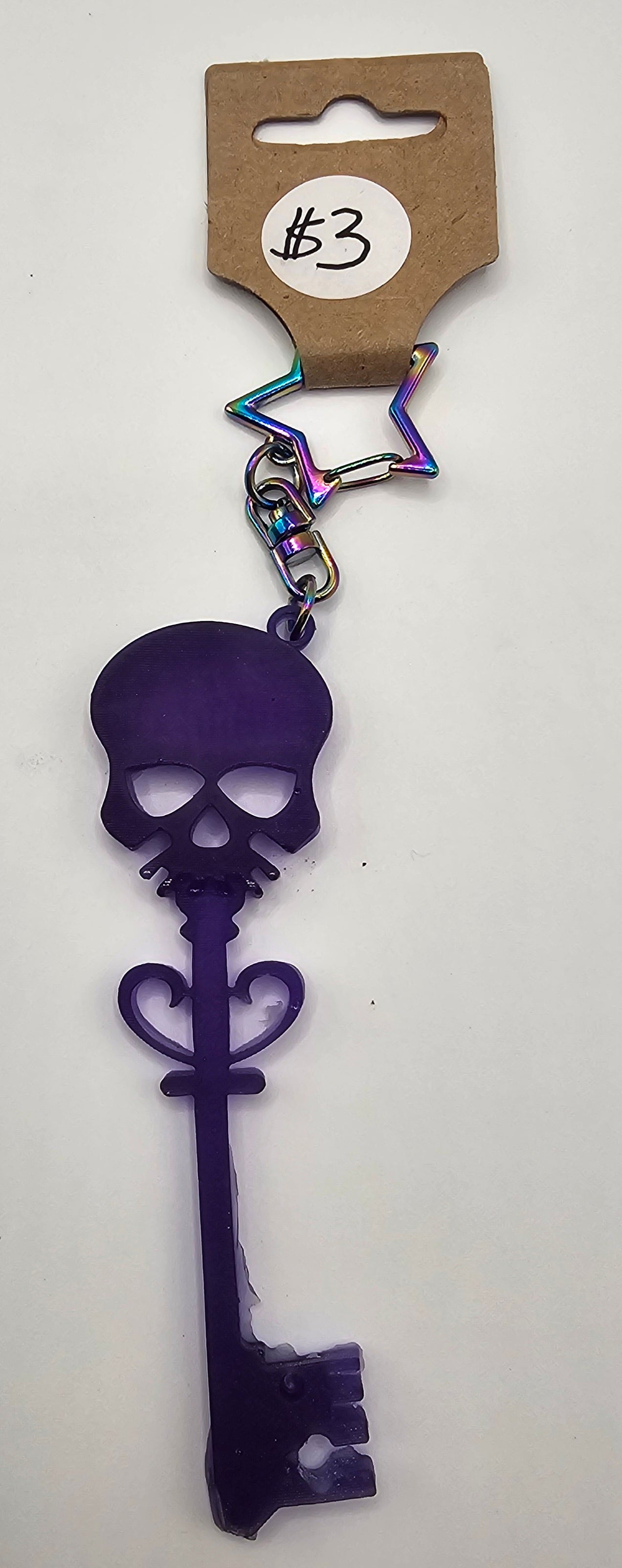 Resin Skeleton Key Keychain
