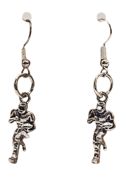 Running Football Player Earrings
