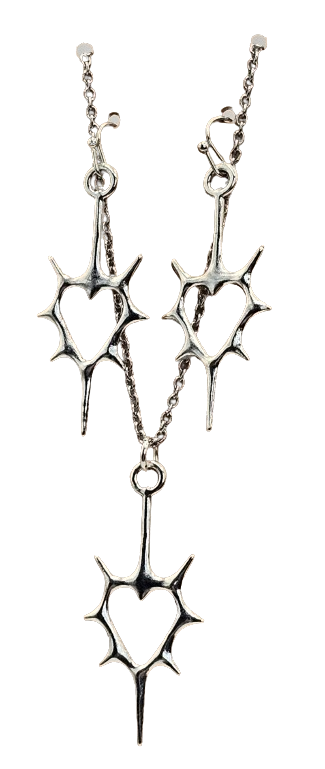 Spiked Heart Earring/Necklace Set