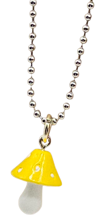 3D Mushroom Necklace on Ball Chain