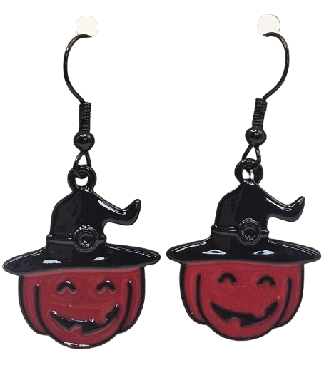 Witch Pumpkin Halloween Earrings