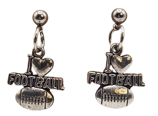 I Love Football Earrings