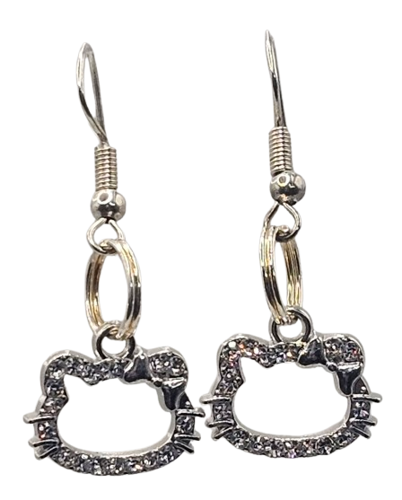 Simple Hello Kitty Rhinestone Earrings
