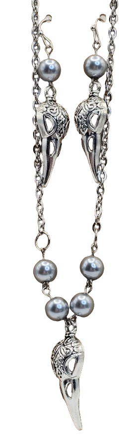 Raven Skull Earring/Necklace Sets (Different Styles)