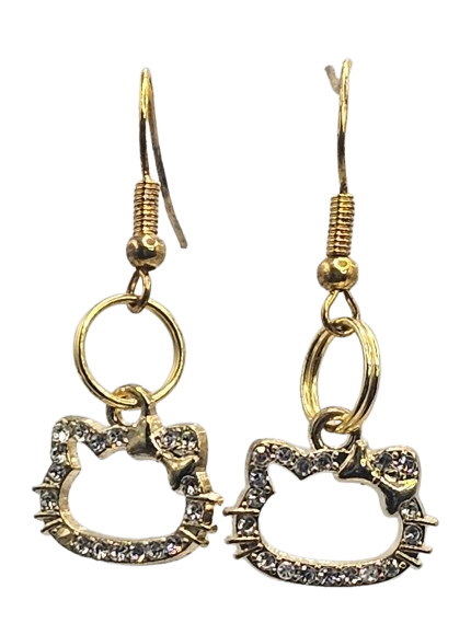 Simple Hello Kitty Rhinestone Earrings