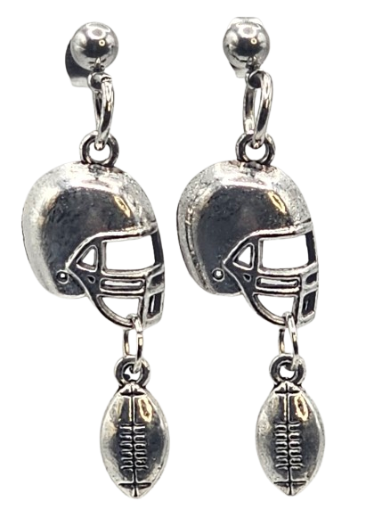 Football Helmet w/Mini Football Earrings