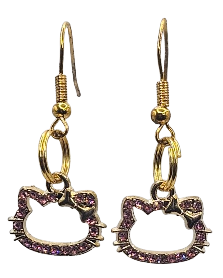 Simple Hello Kitty Rhinestone Earrings