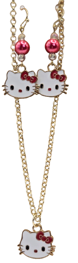 Hello Kitty Earrings/Necklace Set