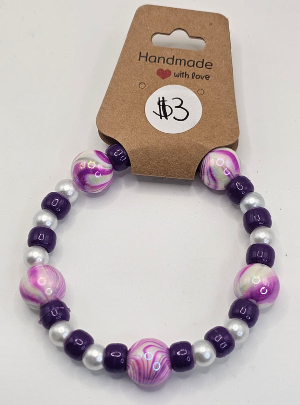 Plastic Beaded Purple Bracelet
