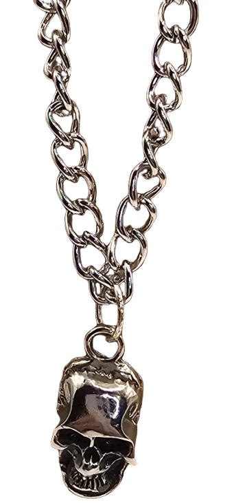 Heavy Skull Charm on Curb Chain