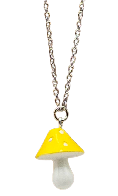 3D Mushroom Necklace on Simple Chain