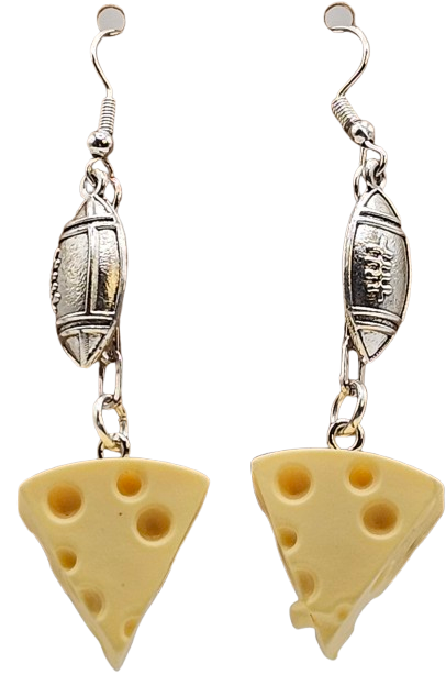 Cheese Head Football Earrings