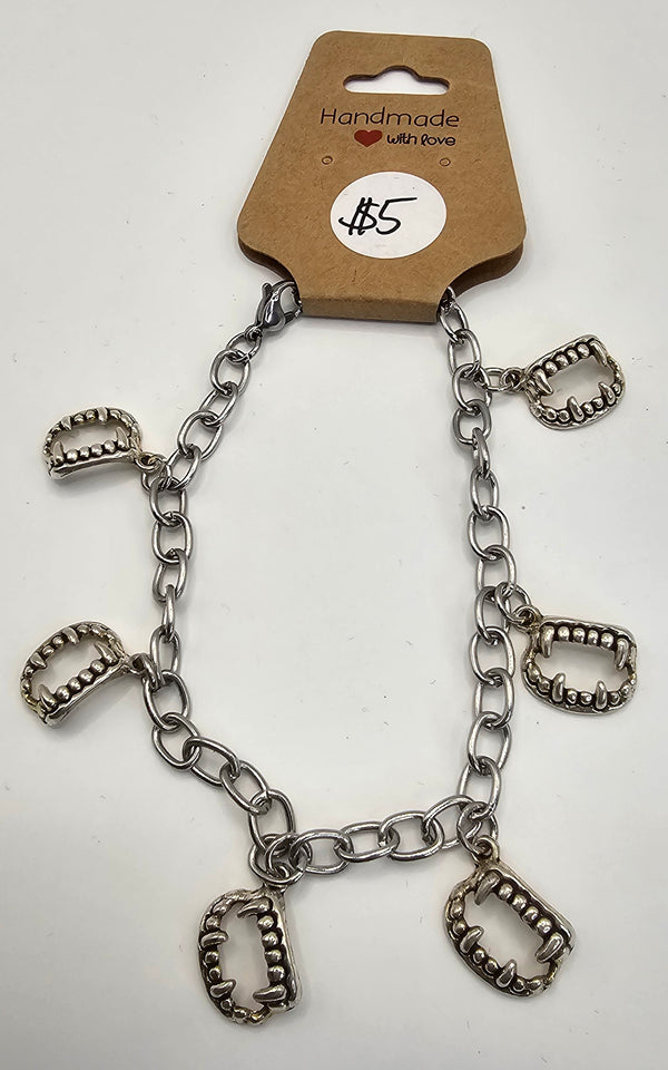 Vampire Teeth Adjustable Charm Bracelet