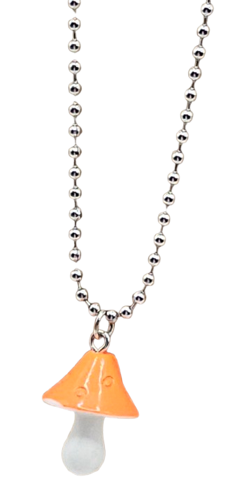 3D Mushroom Necklace on Ball Chain