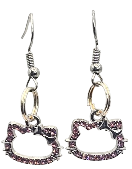 Simple Hello Kitty Rhinestone Earrings