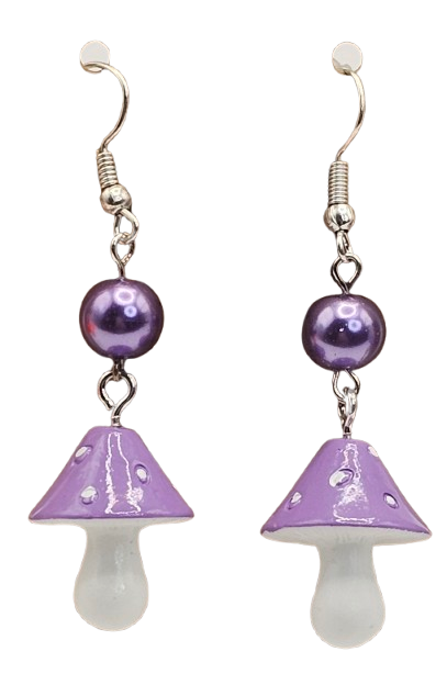 3D Mushroom Long Dangle Earrings