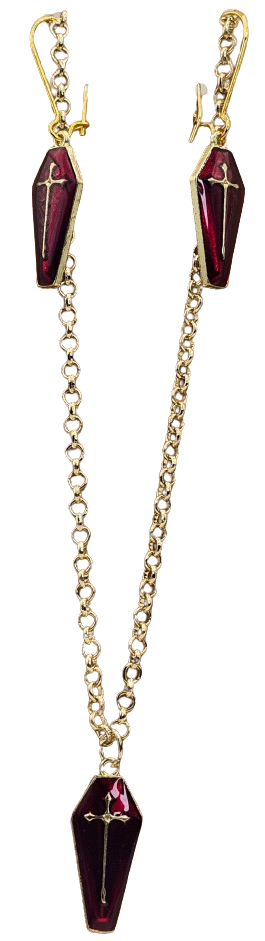 Coffin Earring/Necklace Set
