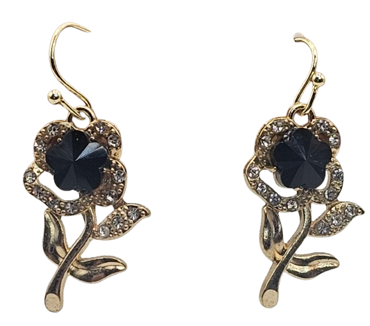 Rhinestone Simple Flower Earrings