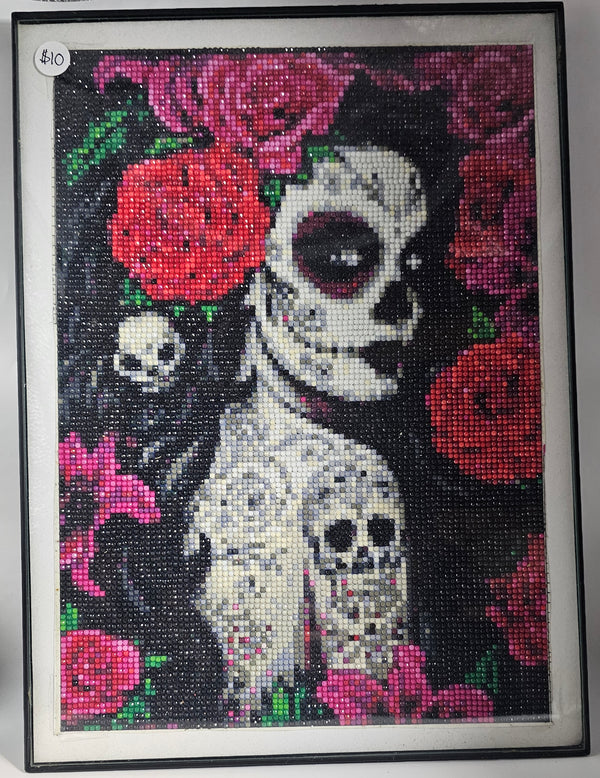Large Sugar Skull Woman Framed Diamond Painting (Wall Art)