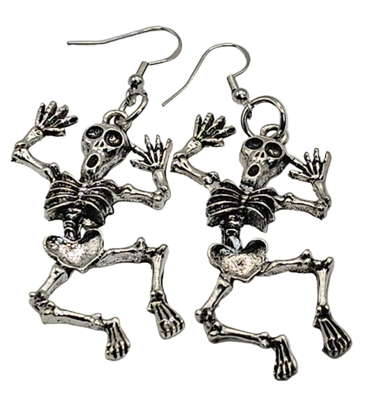 Silver Skeleton (Longer Fishook Style Earrings)