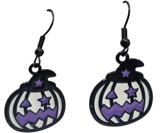 Cute Halloween Pumpkin Witch Earrings