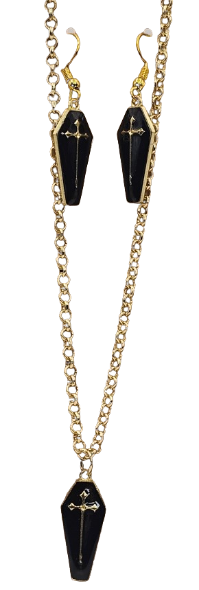 Coffin Earring/Necklace Set